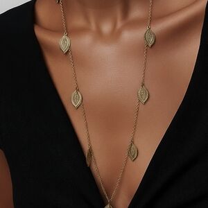 Elegant Gold Leaf Pendant Necklace